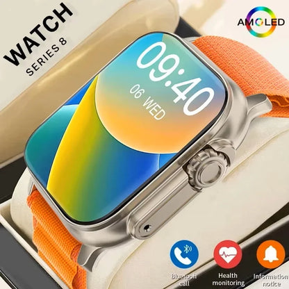 New Smartwatch Men 49mm Series 8 2.3"AMOLED Screen NFC Compass Waterproof For Apple Watch IWO Ultra 8 Smart Watches 2025 Android