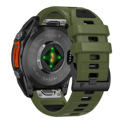 QuickFit 22mm 26mm Fenix8 Watch Band For Garmin Fenix E 8 47mm 51mm 7 7X 6 6X/Epix Pro/Enduro 3 Two-Tone Silicone Strap Bracelet
