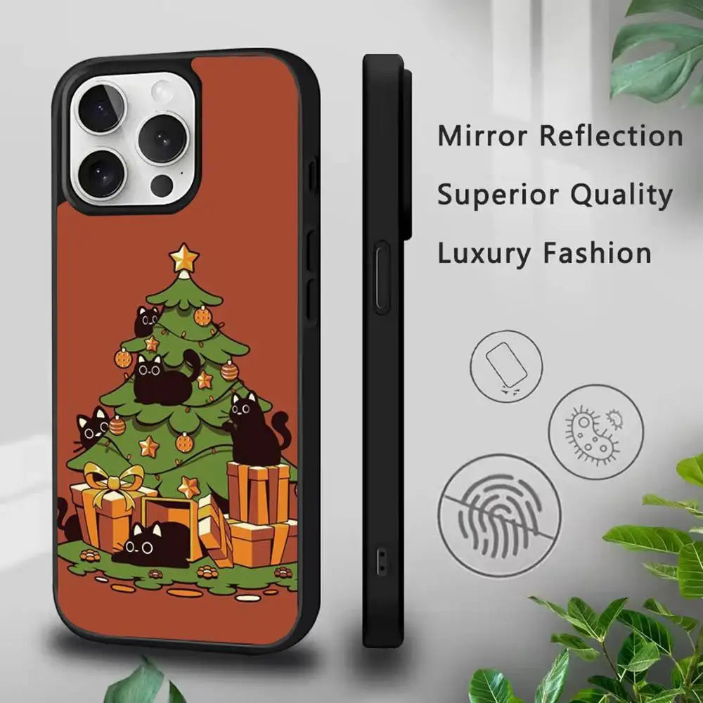 Cartoon Christmas Phone Case For iPhone 17,16,15,14,13,12,11,Pro,Max,Plus,Mini,SE4,E Magnetic Magsafe Wireless Charging