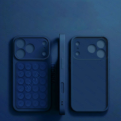 Fashion 2IN1 Suction Cup Bracket Lens Protection Phone Cases For iPhone 17 16 13 11 14 15 12 17 Pro Max Case Phone Accessories