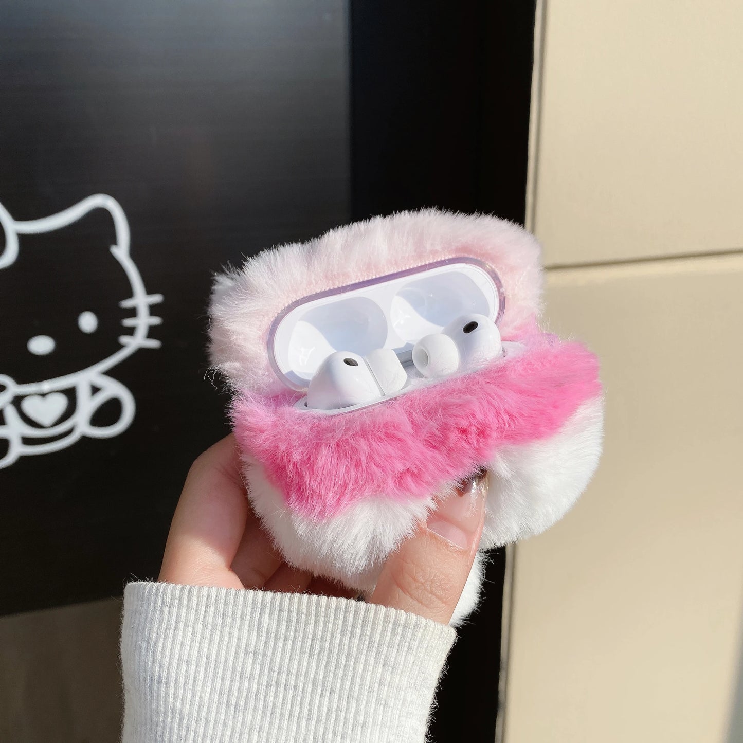 Cute Cat Soft Fur Furry Case for Apple Airpods 1 2 3 4 Pro 2 Wireless Earphone Protective Cover Charging Box for Airpods Pro 3