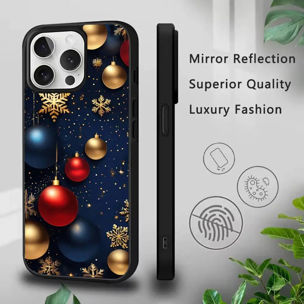 Christmas Art Snowflakes Phone Case For IPhone 17,16,15,Pro,Max,Air,14,Plus,13,12,11 Magesafe Wireless Charge Cover