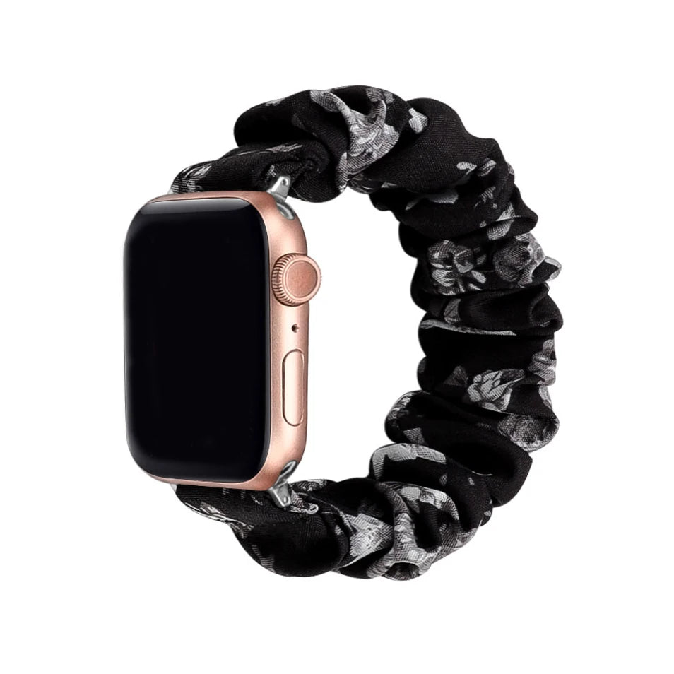 Scrunchie Compatible For Apple Watch Band 49mm 40mm 41mm 38/42mm 44mm 45mm Cute Printed Elastic For iWatch Series 9 8 7 6 5 3 SE