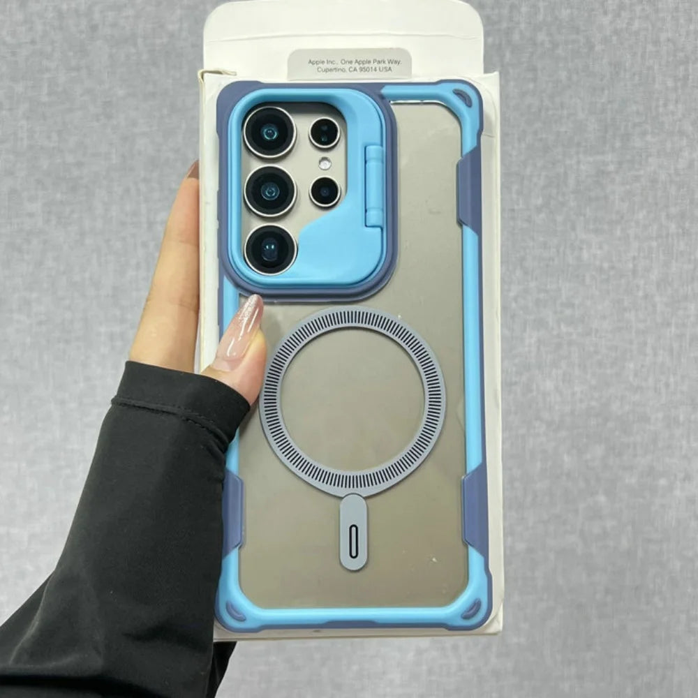 Shockproof Armor Military For Magsafe Case for Samsung Galaxy S25 S24 Ultra Plus S25Edge Wireless Charging Hard Defender Cover