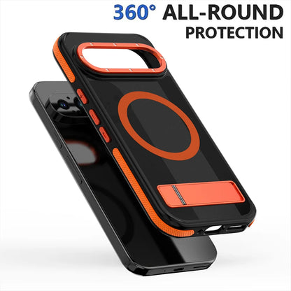 Luxury Folding Stand Magnetic Phone Case For Google Pixel 9 10 Pro XL 5G Metal Lens Ring Protector Shockproof Armour Back Cover