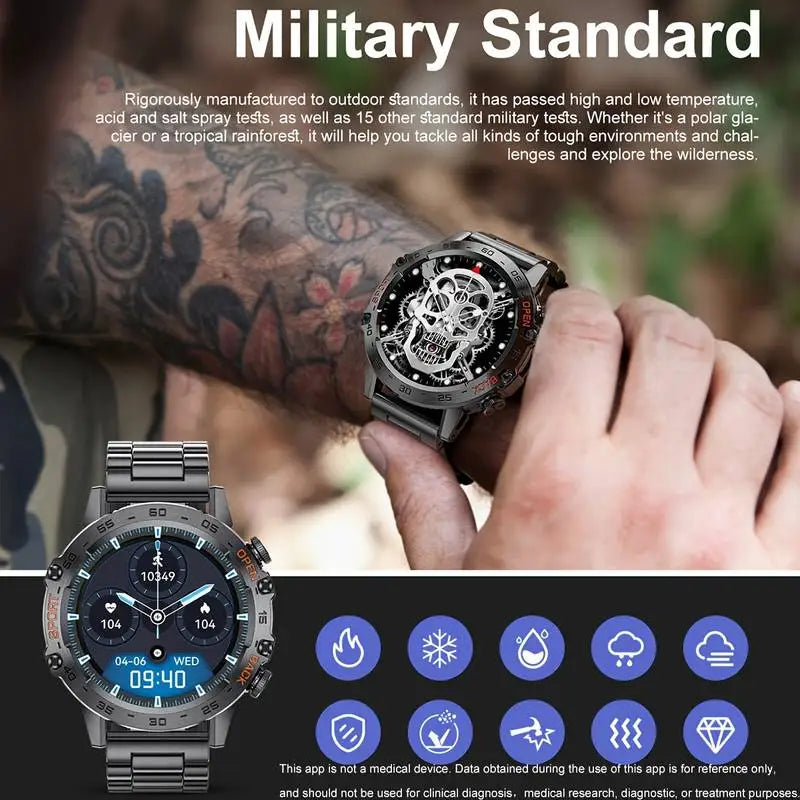 Abelanja Steel 1.39 Bluetooth Call Smart Watch Men Sports Fitness Tracker Watches IP67 Waterproof Smartwatch for Android IOS K52