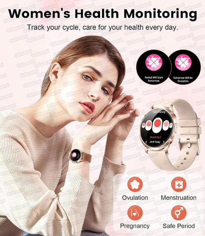 2025 New Smart Watch For Women Gift 1.32 Inch Full Touch Screen Sports Fitness Watches Bluetooth Calls Digital Smartwatch Ladies