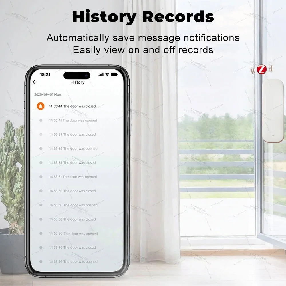 Tuya Zigbee Door Sensor Window Contact Sensor Smart Home Open Closed Detector Alarm Security Protection For Smart Life Z2M