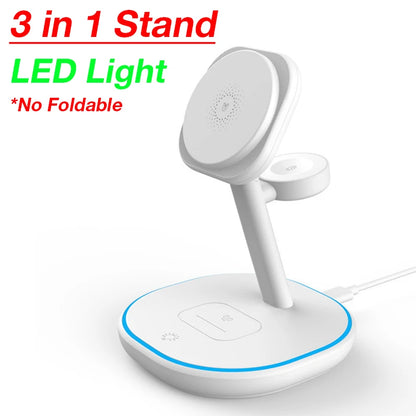 200W 4 In 1 Wireless Charger Stand Induction Super Fast Charging For Magsafe iPhone 16 15 14 13 Pro Max Apple Watch Airpods Pro