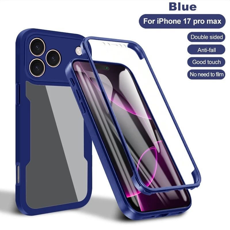 Claer 360 Full Body Protection Case For iphone 17 Pro Max iphone17 Air 5G Front Screen Shockproof Bumper Cover