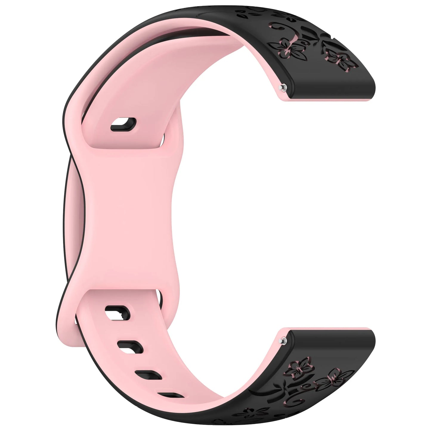 18mm 20mm 22mm Floral Engraved Band for Samsung Galaxy Watch 7 6 5 4 Cute Fancy Silicone Strap For Watch 5 Pro/Active 2 correa
