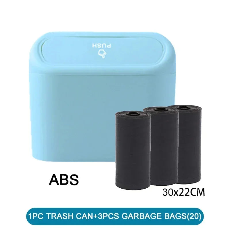 Car Trash Can Bin with Lid Universal Vehicle Mini Leakproof Garbage Can Bin Car Organizers and Storage for Auto Office Home