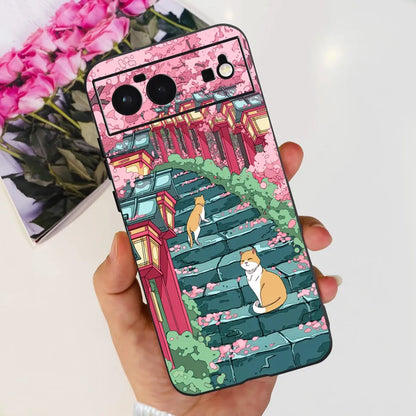 For Cover Google Pixel 6 Case Cute Cat Cartoon Bumper Back Shockproof Soft TPU Case For Google Pixel 6A 6PRO Pixel 6 Phone Cases