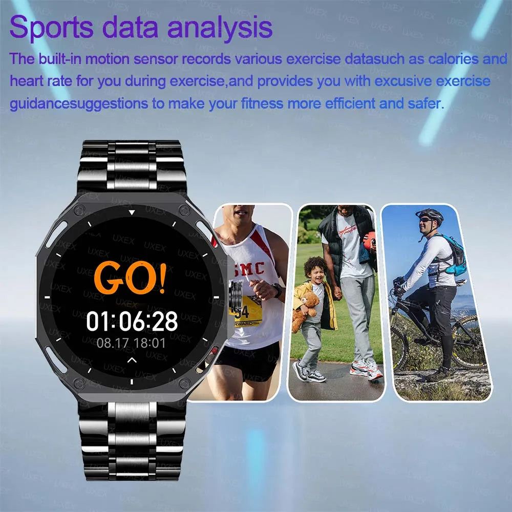 Men Business Smart Watch Watch 1.53 HD Always On Display Bluetooth Call Custom Photo 3D UI Women Christmas Gift Watches Outdoors