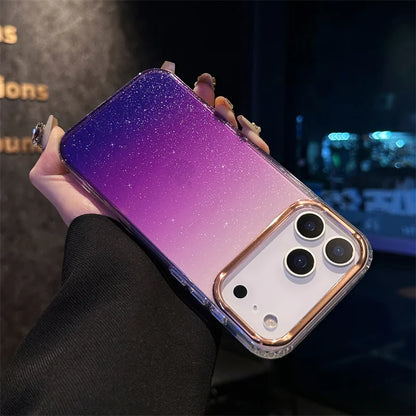 Popular Gradient Glitter Transparent Case For iPhone 17 Air 16/E 15 14 Plus 13 12 11 Pro Max Soft TPU Shockproof Protector Cover