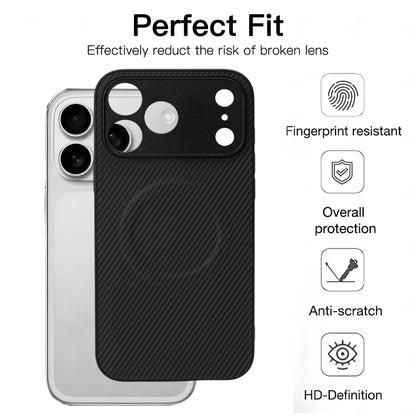Carbon Fiber for IPhone 17 Pro Case Strong Magnetic Phone Case Slim Thin Smooth TPU Bumper for IPhone 17/17 Pro/17 Air/17 ProMax