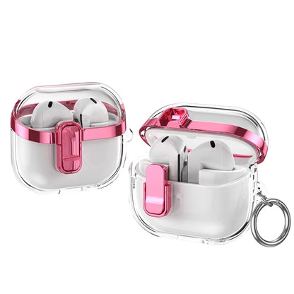 Transparent Case For Samsung Galaxy Buds 3 Pro/ Buds 3 Cover Lock buckle electroplating anti fall protective Galaxy Buds3 Cover