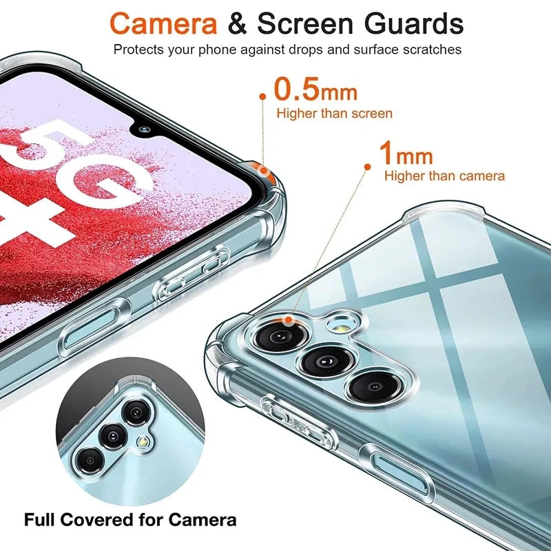 Luxury Shockproof Silicone Clear Soft Case For Samsung Galaxy S24 S23 S21 FE S25 Plus Note 20 Ultra Transparent Back Cover Shell