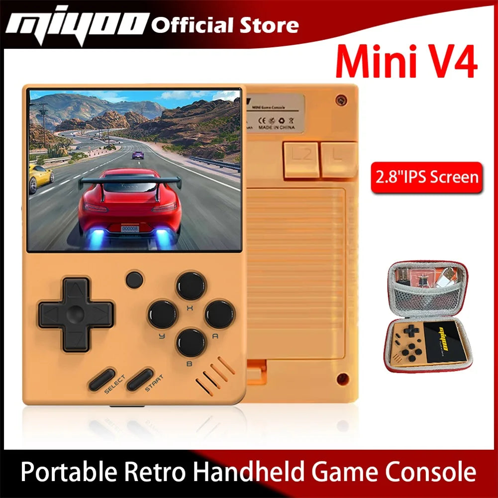 MIYOO MINI V4 Portable Retro Handheld Game Console 2.8''Inch IPS Screen Video Game Consoles Linux System Classic Gaming Emulator