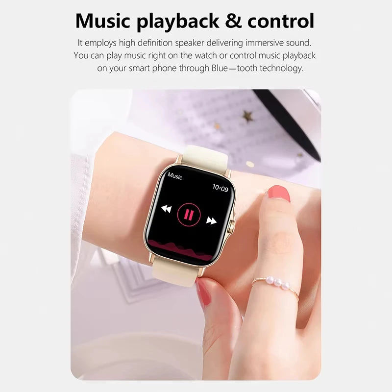 KESHUYOU 2025 New Smart Watch Bluetooth Call Message Alert Music Player Heart Rate Monitor Pedometer Smart Watch for Android IOS