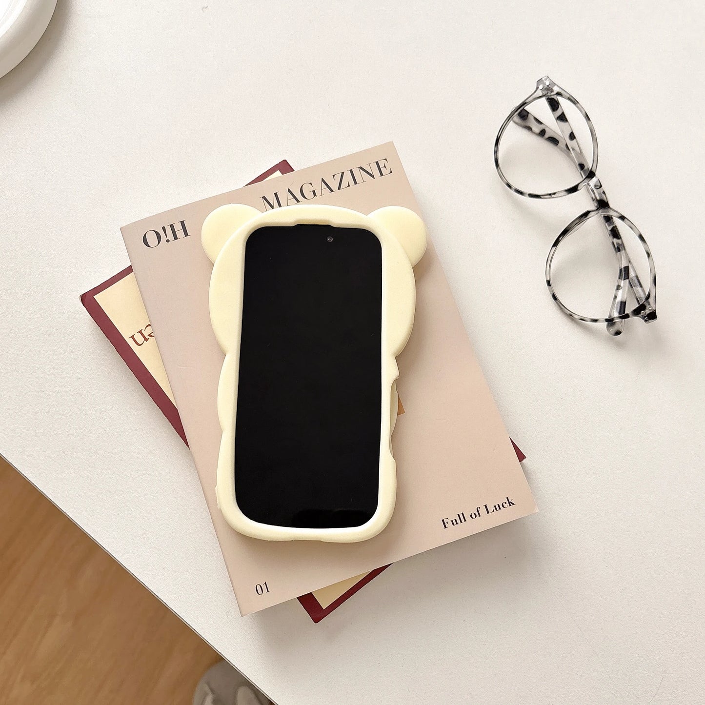 For iPhone 16 15 14 13 12 11 Pro Max mini Plus Xs XR 6 7 8 Plus Glasses Rilakkuma Bear Silicone Soft Cover Case