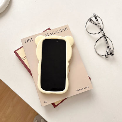 For iPhone 16 15 14 13 12 11 Pro Max mini Plus Xs XR 6 7 8 Plus Glasses Rilakkuma Bear Silicone Soft Cover Case