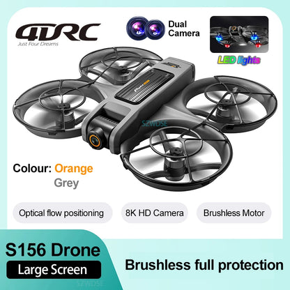 New S156 Quadcopter Aircraft Drone 8K Professional Camera Drone 5G WIFI FPV 4.5 Inch Large Screen Remote Control RC Dron VS V66