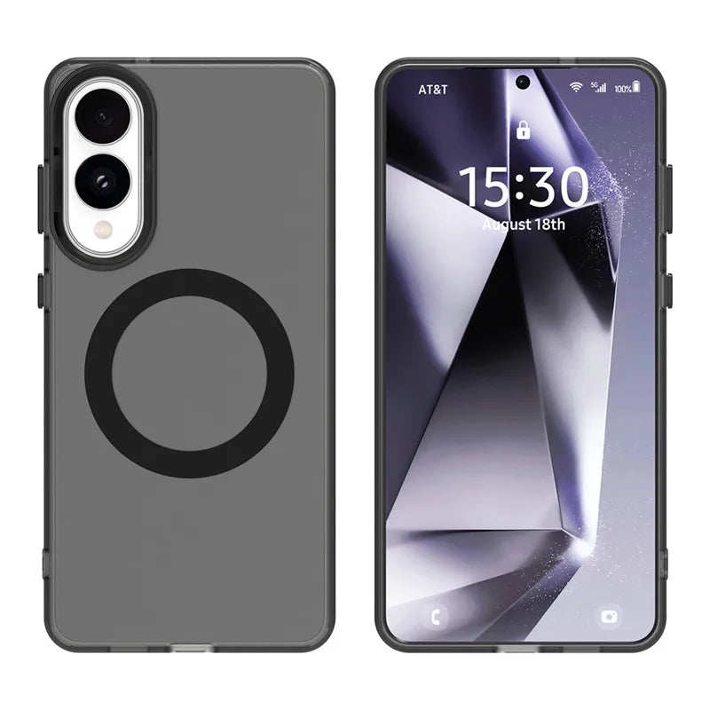 Magnetic Wireless Charge For Magsafe Case for Samsung Galaxy S23 FE S24 Plus S25 Ultra Edge Matte Translucent Cover