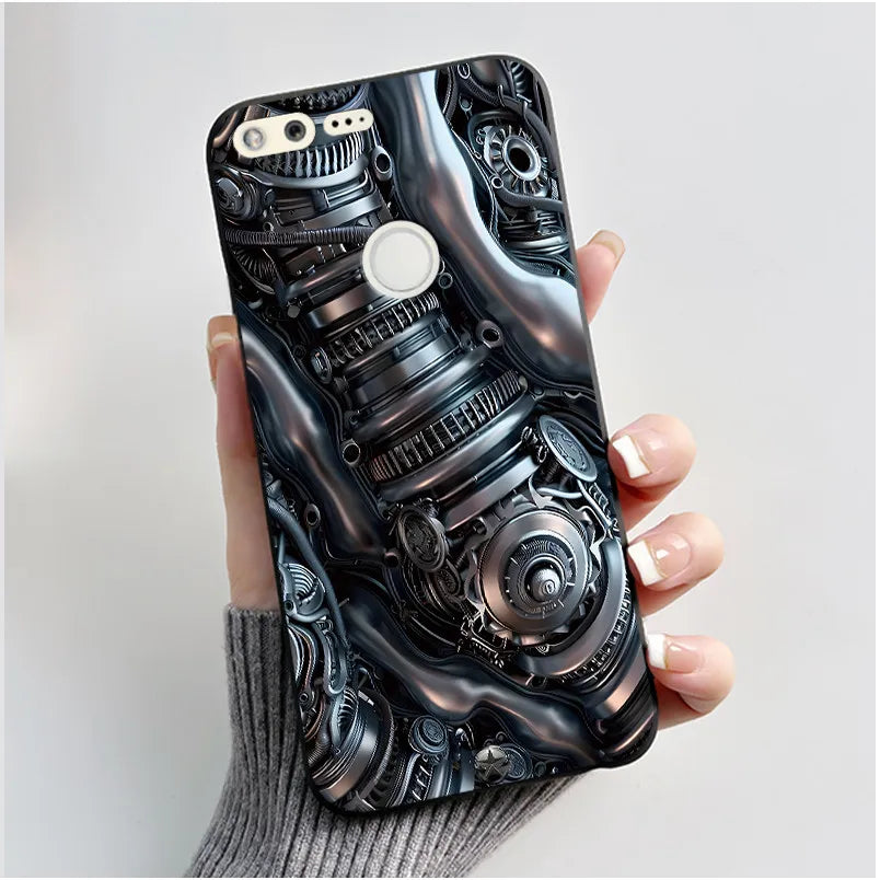 Case For Google Pixel 1 Soft Silicone Black Case For Google Pixel 1XL Elegant Style New Design Pattern Koi Dragon King Casing