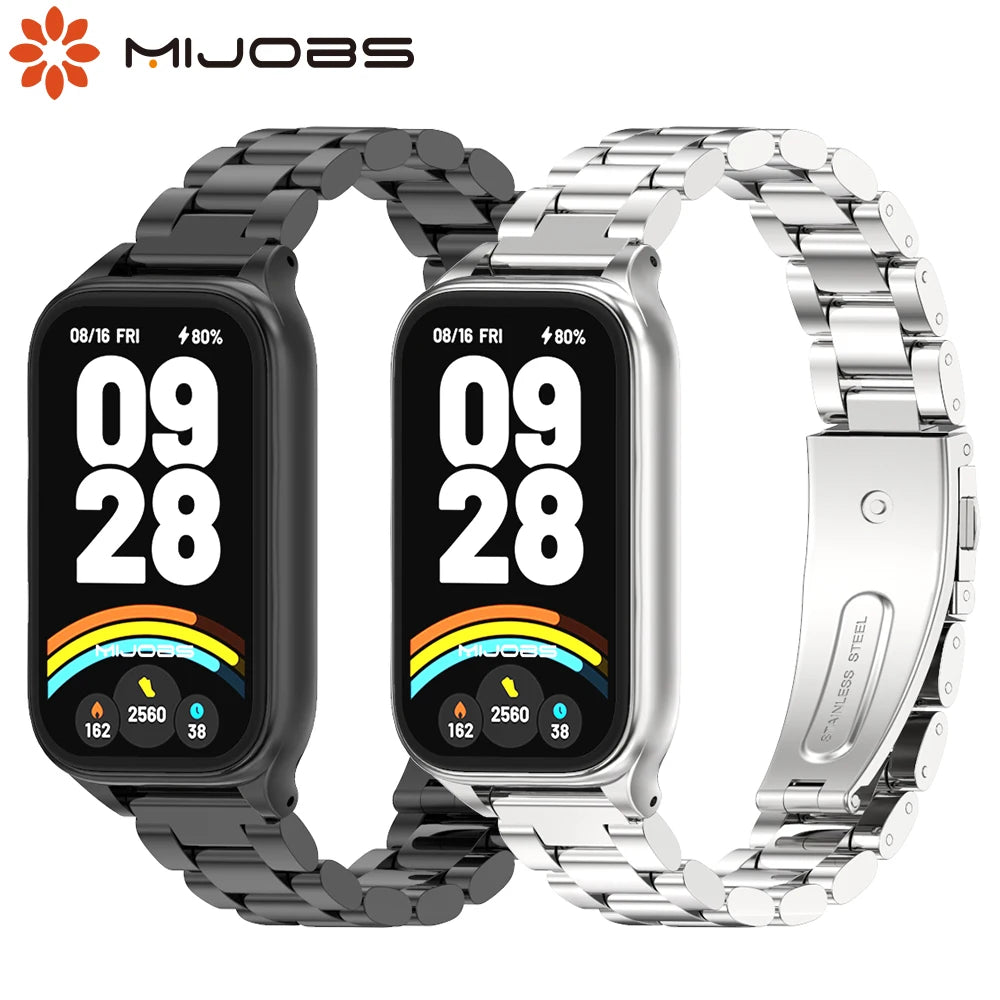 For Xiaomi Smart Band 9 Active Strap Smart Bracelet Mi Band 9 Active Strap Metal Stainless Steel Replacement Wrist Watchband