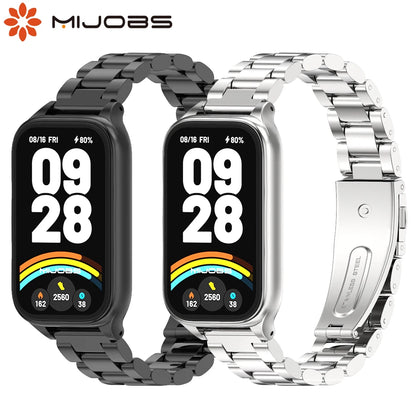 For Xiaomi Smart Band 9 Active Strap Smart Bracelet Mi Band 9 Active Strap Metal Stainless Steel Replacement Wrist Watchband