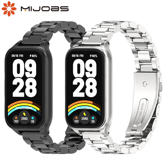 For Xiaomi Smart Band 9 Active Strap Smart Bracelet Mi Band 9 Active Strap Metal Stainless Steel Replacement Wrist Watchband