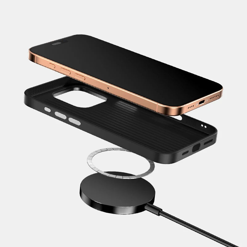 Magsafe Magnetic Wireless Charging Shockproof Phone Case For iPhone 16 Pro Max E 14 13 15 Pro Max Hard PC+Soft TPU Back Cover
