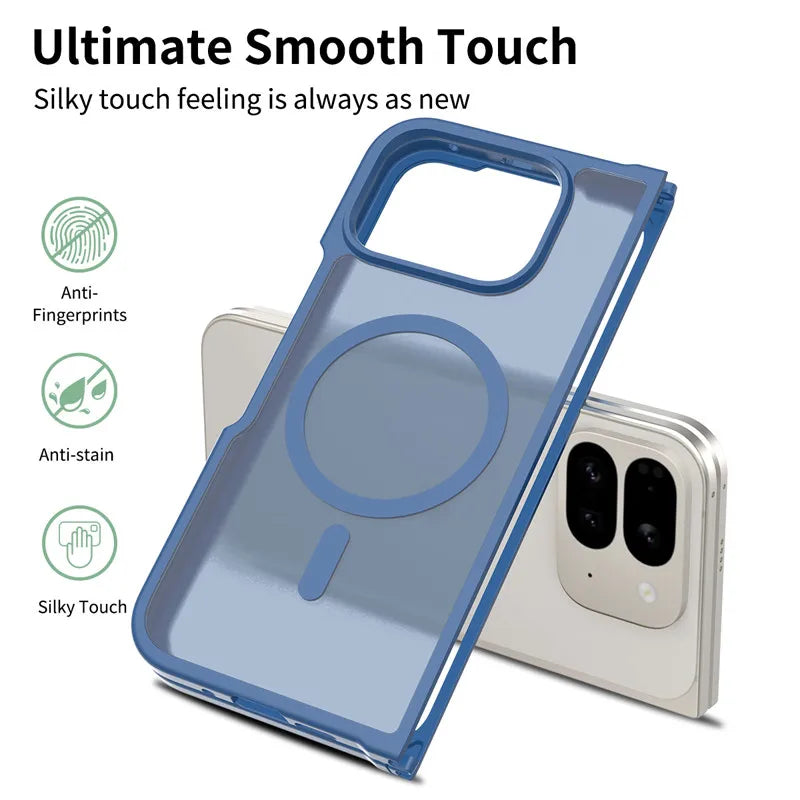 For Google Pixel 10 Pro Fold Magnetic Case ELVEV Anti-drop TPU Hard PC Matte Transparent Suction Phone Cover