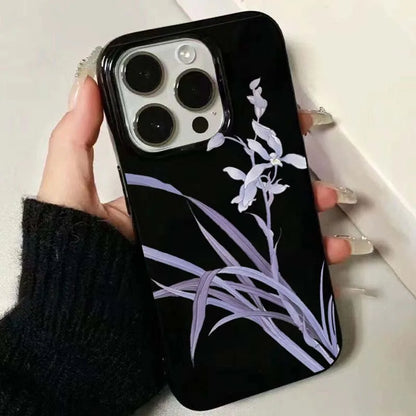 Lily Orchid Flower Print Soft Phone Case For iPhone 17PROMAX 16 15PRO 14 13 12 11PROMAX Shockproof Cover