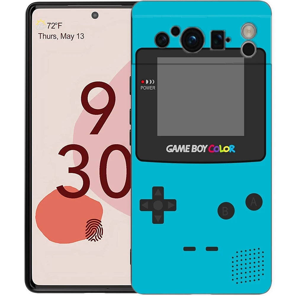 Phone Case For Google Pixel 8 7 6 Pro 8A 7A 6A TPU Shell Soft Silicone Shockproof Black Cover Gameboy Boy Game