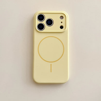 Desert Gold liquid silicone magnetic charging phone case for iPhone 17 16 15 14 13 12 Pro Max Air fine hole magsafe soft cover