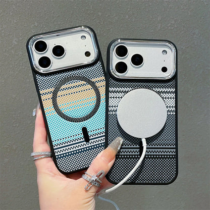 Slim Magnetic Striped Pattern Case for iPhone 17 Pro Max Air 16 15 14 13 12 11 for Magsafe Shockproof Ultra Thin Colorful Cover