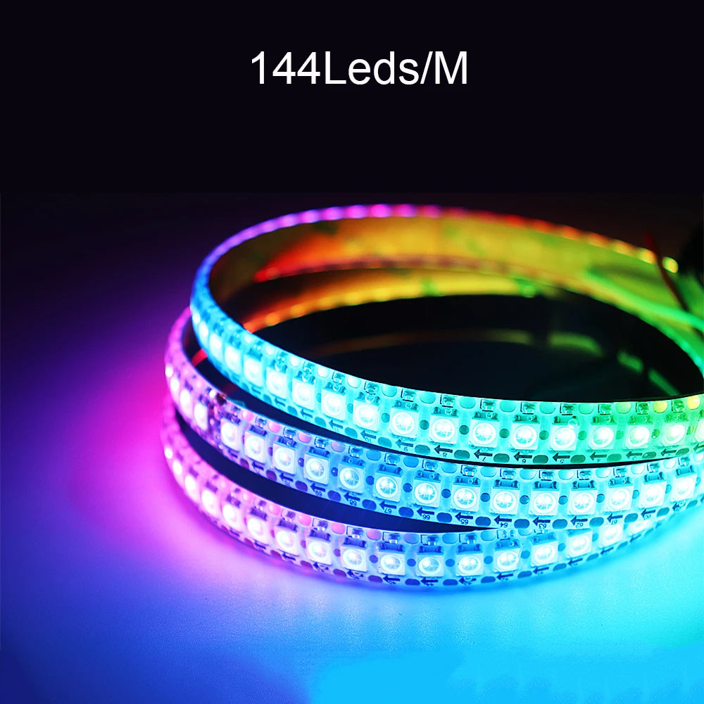 WS2812B Individually Addressable Led Strip 1-5M 30/60/74/96/144leds/m WS2812 5050 RGBIC Smart Pixels Led Light IP30/65/67 DC5V