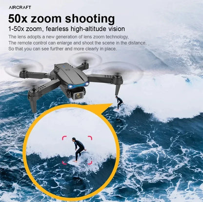 E99Pro HD Drone. 4K dual WiFi FPV, obstacle avoidance. Professional quadcopter for aerial photography.