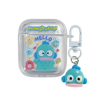 TPU Wireless Charge Headphone Case For Airpods 4,1,2,3,Pro,Pro2 Earphone Soft Cover With Hook Pochacco Cute Cartoon
