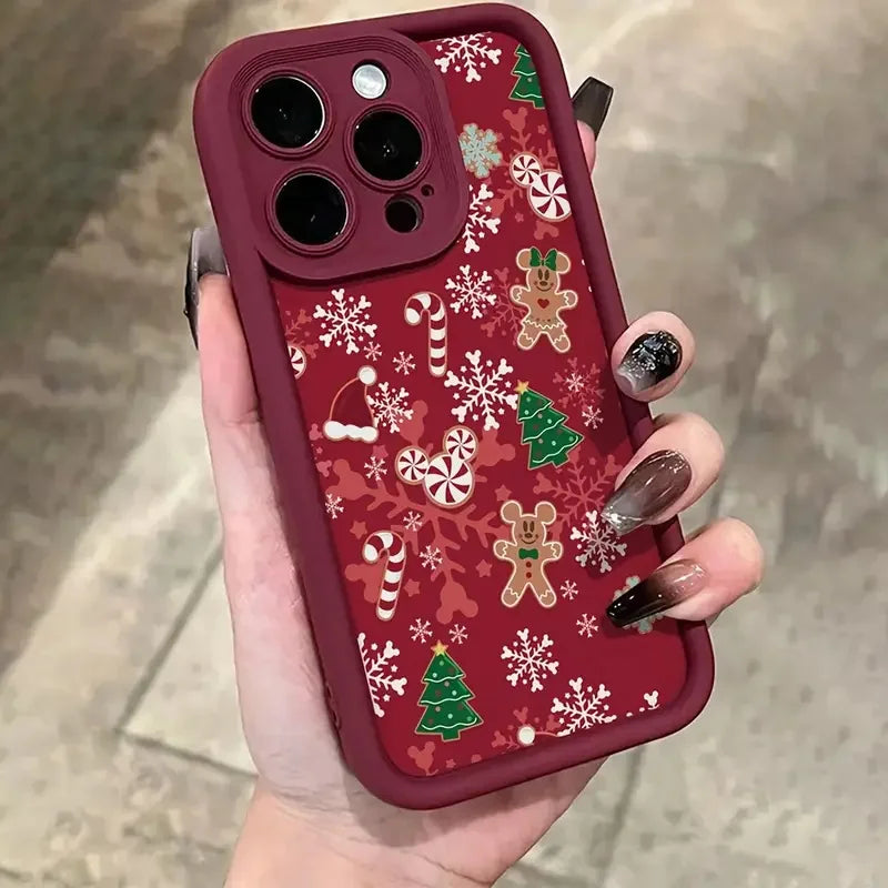Winter Christmas Design Phone Case For iPhone 16 15 14 13 Pro Max 11 12 X XR XS Max 16E 7 8 Plus Shockproof Soft Silicone Cover