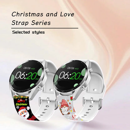 Merry Christmas Series 20mm Strap for Samsung Galaxy Watch 7/6/5/4 40mm 44mm Band Replaceable Bracelet for Xiaomi Huawei Amazfit