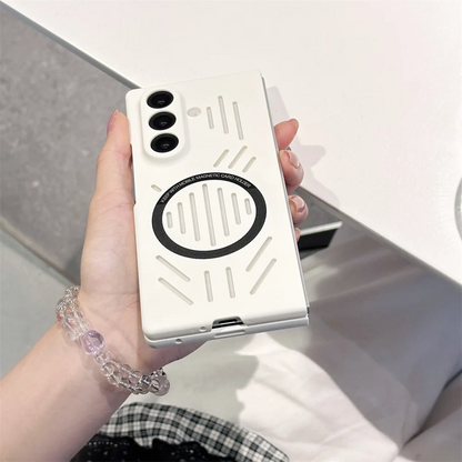 Magnetic For Magsafe Heat Dissipation Case For Samsung Z Fold 7 6 5 4 5G Wireless Charging Solid Color Matte Protective Cover