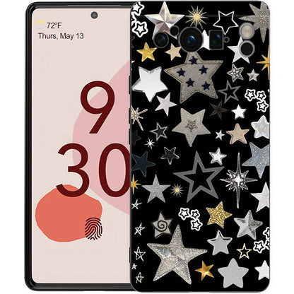 Star Art Phone Case For Google pixel 9 8 7 6 Pro 8A 6A 7A 5G Silicone Shockproof Black Cover Fundas