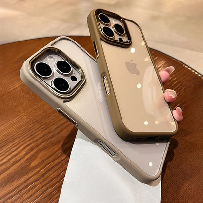 Luxury Transparent Soft Silicone Frame Armor Phone Case For iPhone 16 Pro Max Plus 17 Air Clear Shockproof Hard Acrylic Cover
