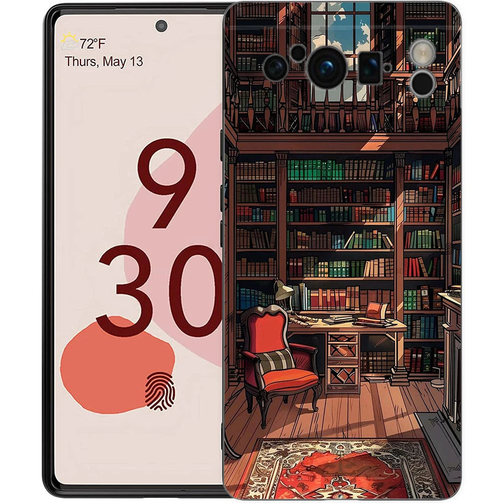 Read Books illustration Phone Case Cover for Google Pixel 9 8 7 6 7A 6A Pro Shockproof Silicone Soft 9 Pro XL Shell Capas Fundas