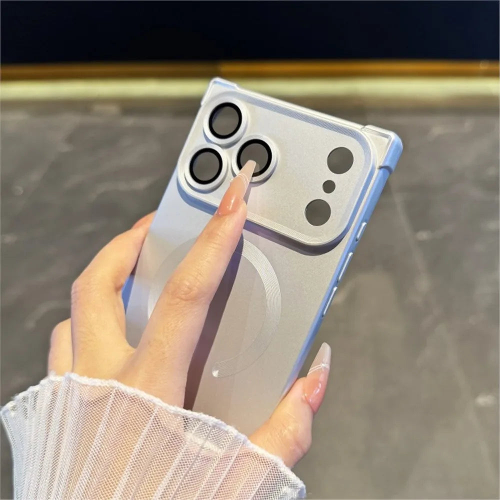 Shockproof Frosted Magnetic Phone Case For iPhone 17 Air 16 15 14 Plus 13 Pro Max For Magsafe Wireless Charging Soft TPU Cover