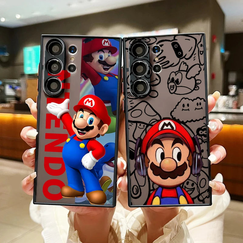 Supers M-Marios Cool Art Frosted Translucent For Samsung Galaxy S24 S23 S22 S21 S20 FE S10 S9 S8 Plus Ultra Pro 5G Funda