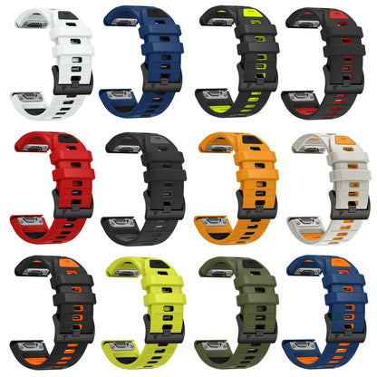 QuickFit 26mm 22mm 20mm Two Tone Silicone Strap for Garmin Fenix 7X 7 Pro 6X 6Pro 5X 5 Plus Bracelet for Fenix 8 51 47 43mm Band